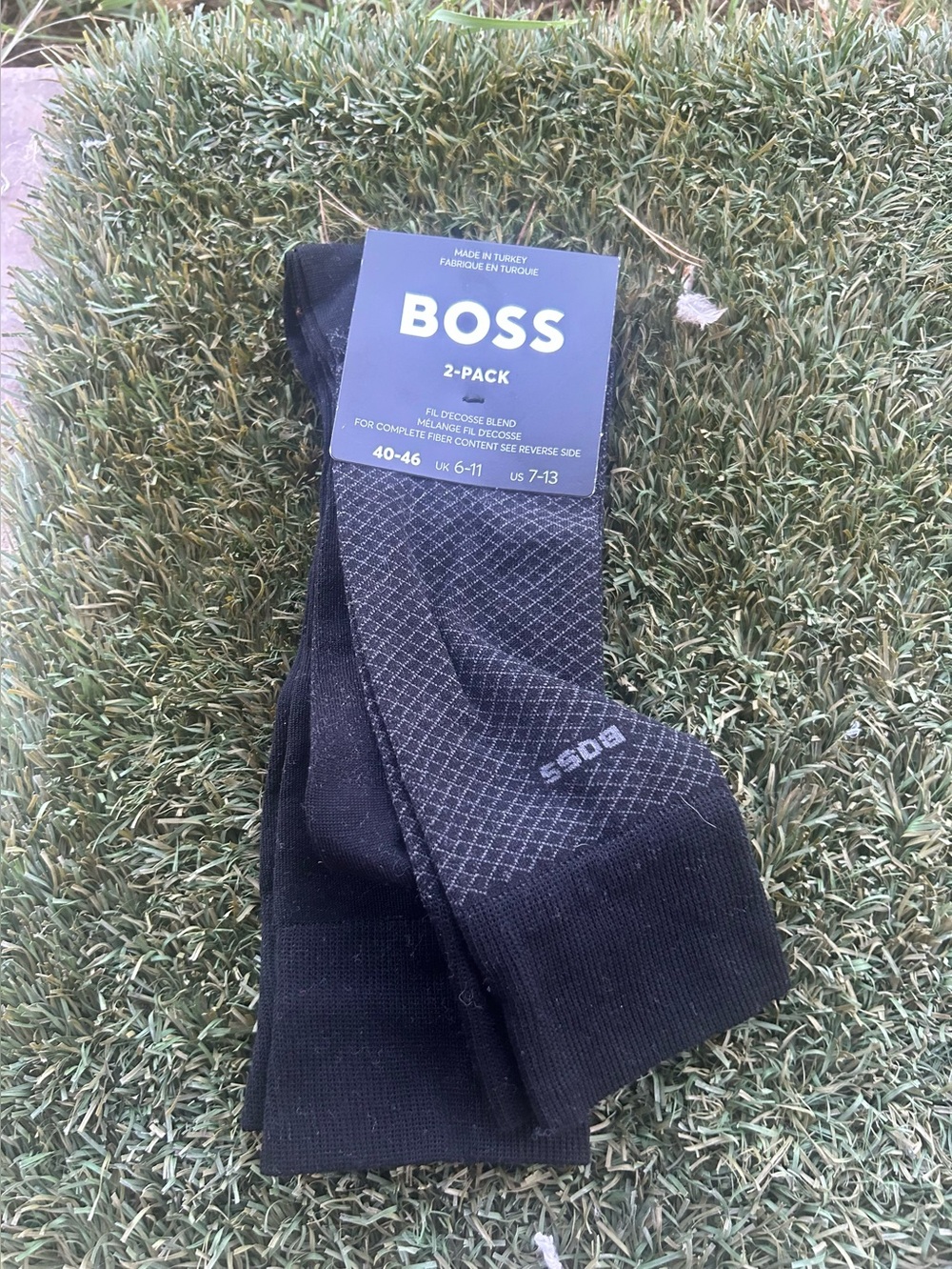 Men’s BOSS 2-Pack Fil d'Ecosse Blend Dress Socks One Size